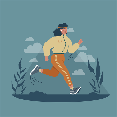 La mujer está haciendo jogging  Ilustración