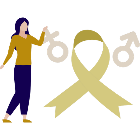 Mujer explicando la conciencia de género  Ilustración