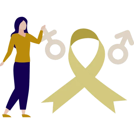 Mujer explicando la conciencia de género  Ilustración
