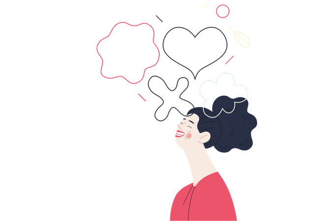 Mujer feliz  Ilustración