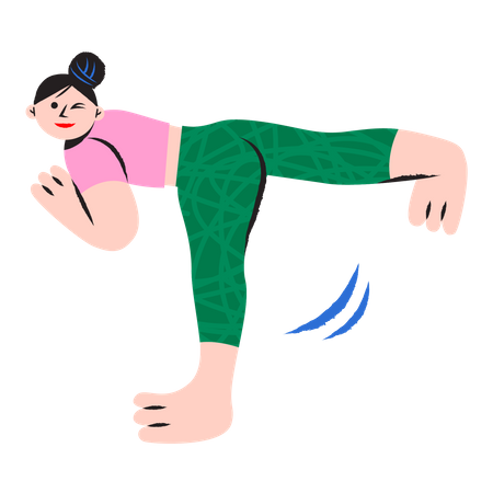 Mujer feliz haciendo yoga  Ilustración