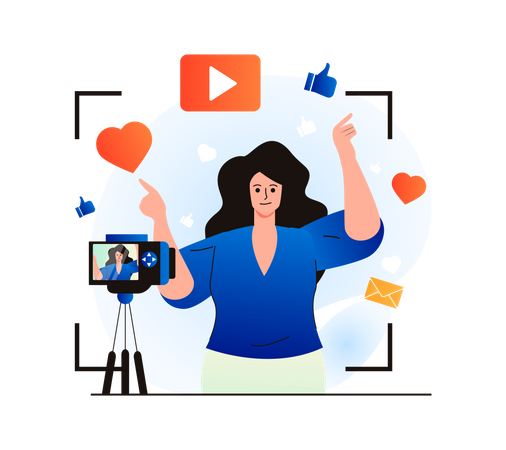 Mujer filmando video  Illustration