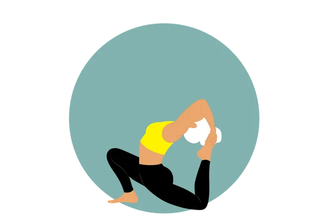 Mujer fitness haciendo Kapotasana  Ilustración