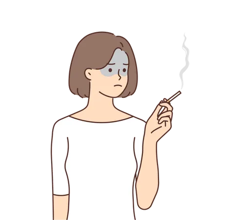 Mujer fumando  Ilustración