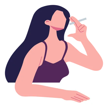 Pose de mujer fumando  Ilustración