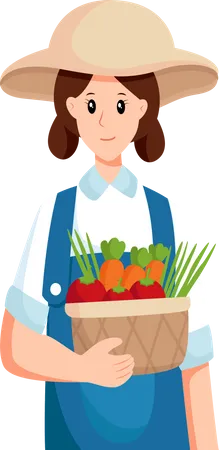 Mujer agricultora  Ilustración