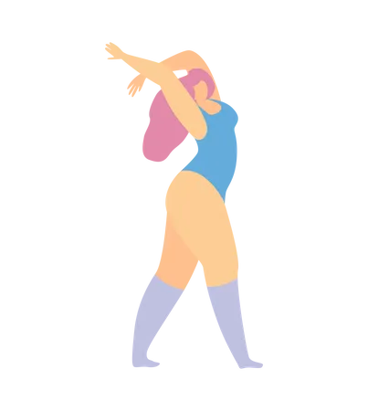 Mujer haciendo aeróbicos  Ilustración