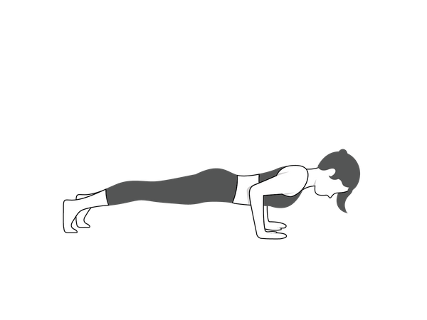 Mujer haciendo Chaturanga Dandasana  Ilustración