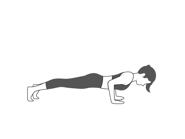 Mujer haciendo Chaturanga Dandasana  Ilustración