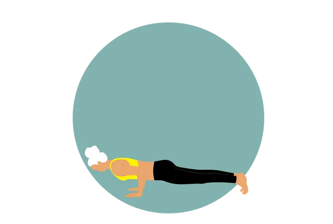 Mujer haciendo Chaturanga Dandasana  Ilustración