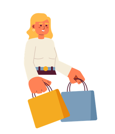 Mujer haciendo compras  Ilustración