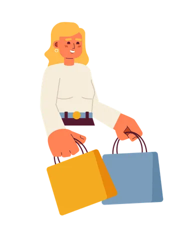 Mujer haciendo compras  Ilustración