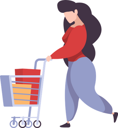 Mujer haciendo compras  Ilustración