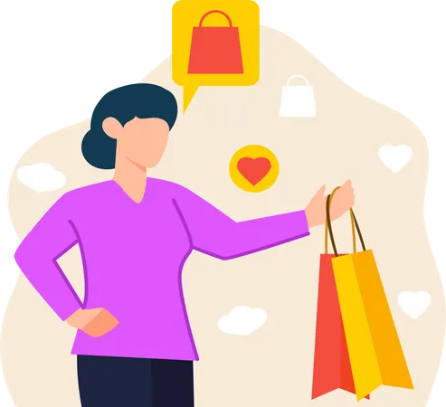 Mujer haciendo compras  Illustration