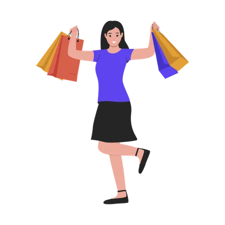 Mujer haciendo compras  Ilustración