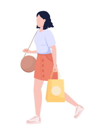 Mujer haciendo compras  Ilustración