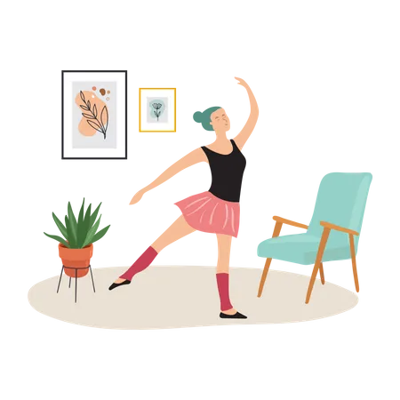 Mujer haciendo danza del vientre  Ilustración