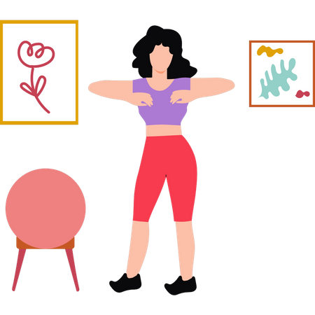 Mujer haciendo ejercicio con las manos  Ilustración