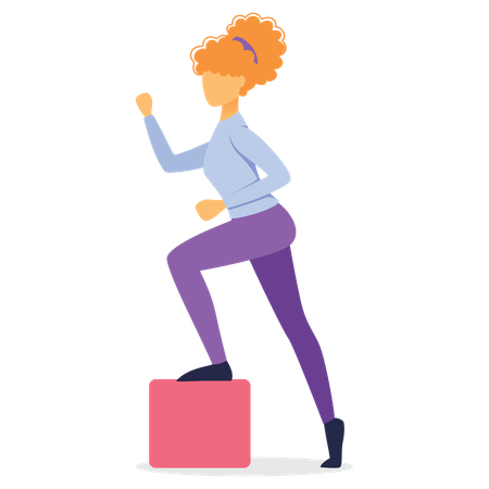 Mujer haciendo ejercicio de salto  Ilustración