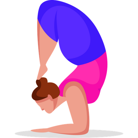 Mujer haciendo ejercicio de yoga  Ilustración