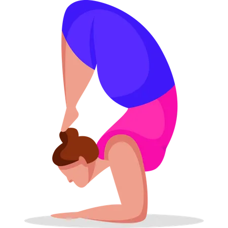 Mujer haciendo ejercicio de yoga  Ilustración