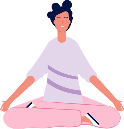 Mujer haciendo ejercicio de yoga  Ilustración