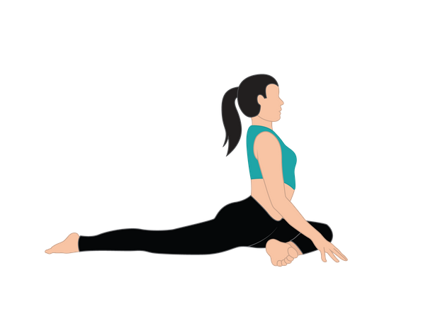 Mujer haciendo ejercicio de yoga  Ilustración