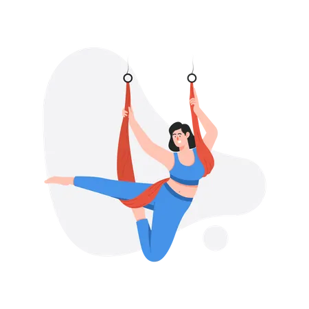 Mujer haciendo ejercicio de ballet de yoga  Ilustración