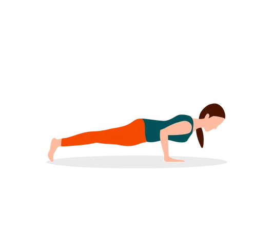 Mujer haciendo ejercicios de flexiones  Ilustración