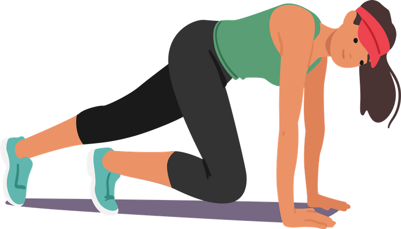 Mujer haciendo ejercicios de fitness  Ilustración