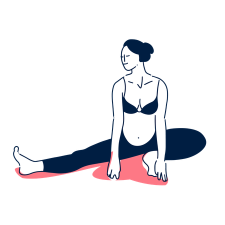 Mujer haciendo ejercicio durante el embarazo  Ilustración
