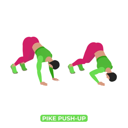 Mujer haciendo pica push up  Ilustración