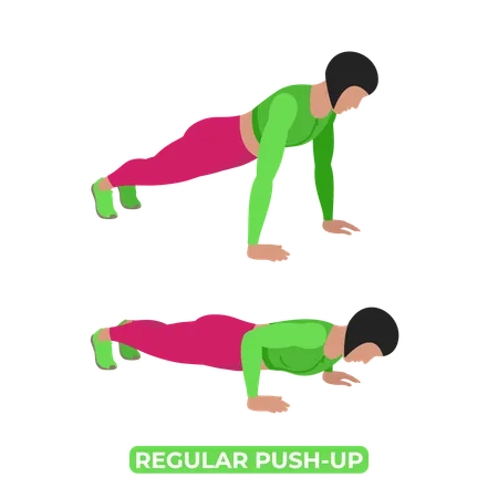 Mujer haciendo flexiones regulares  Ilustración