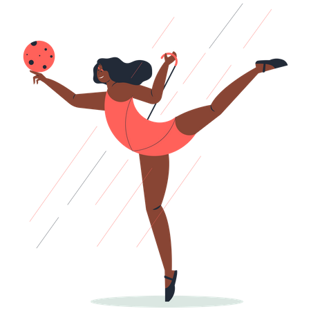 Mujer haciendo danza gimnasia  Ilustración