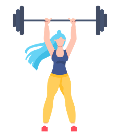 Mujer haciendo gimnasia y entrenamiento.  Ilustración