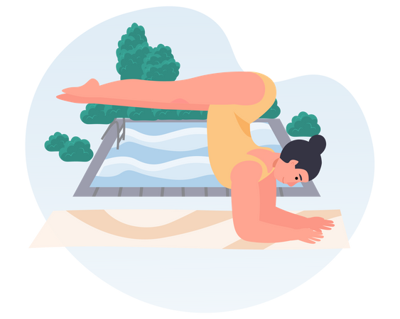 Mujer haciendo yoga grúa  Ilustración