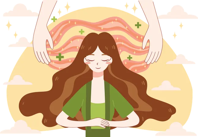 Mujer haciendo meditación  Illustration