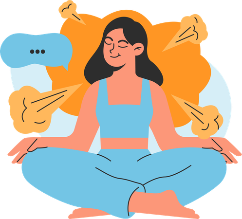 Mujer haciendo meditación  Ilustración