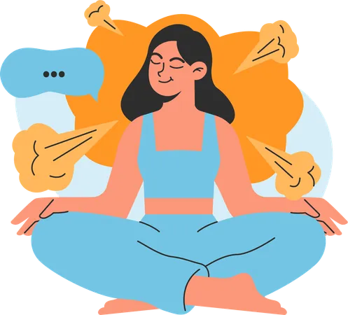 Mujer haciendo meditación  Ilustración