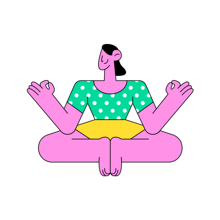 Mujer haciendo meditación  Ilustración