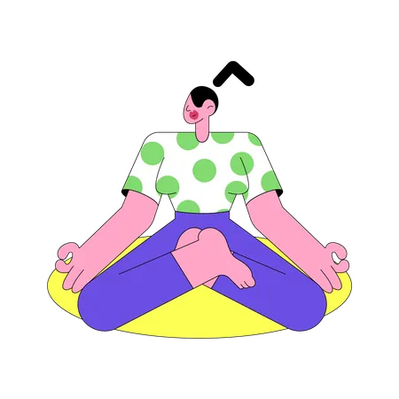 Mujer haciendo meditación  Ilustración