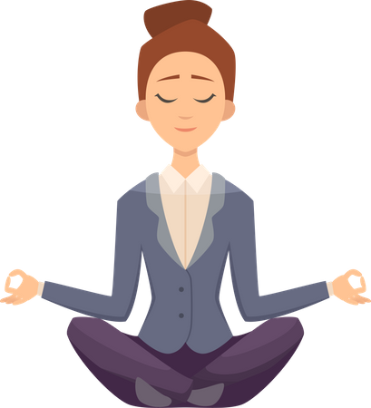 Mujer haciendo meditación  Ilustración