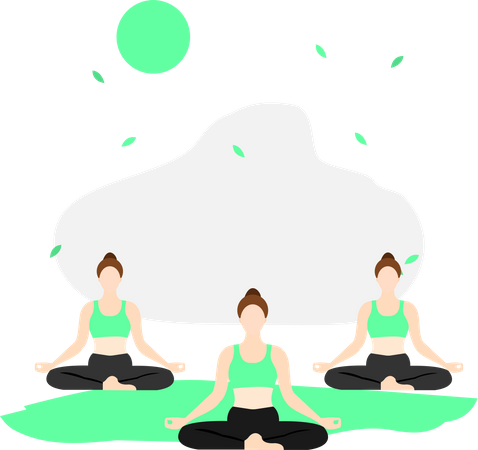 Mujer haciendo meditación  Illustration