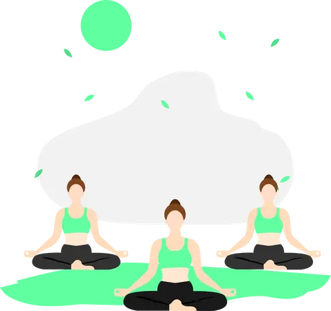 Mujer haciendo meditación  Illustration