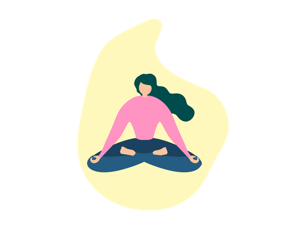 Mujer haciendo meditar  Ilustración