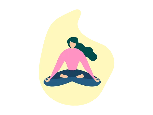 Mujer haciendo meditar  Ilustración