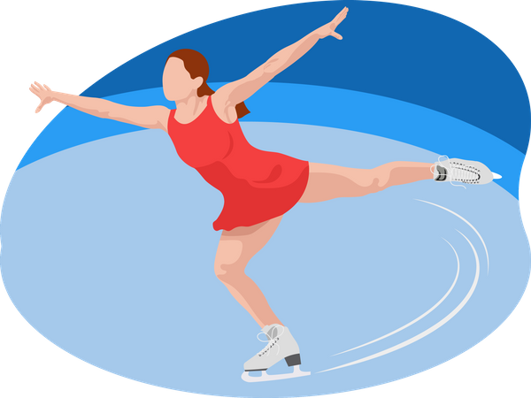 Mujer haciendo patinaje artístico  Ilustración