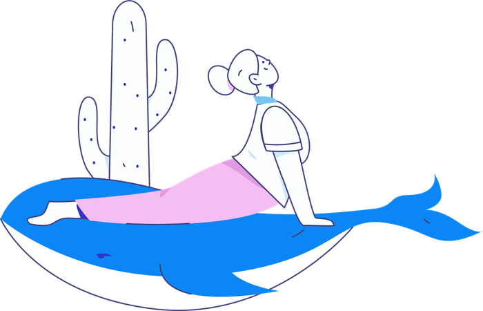Mujer haciendo pose de yoga  Ilustración