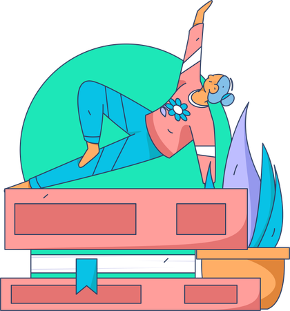 Mujer haciendo pose de yoga  Illustration