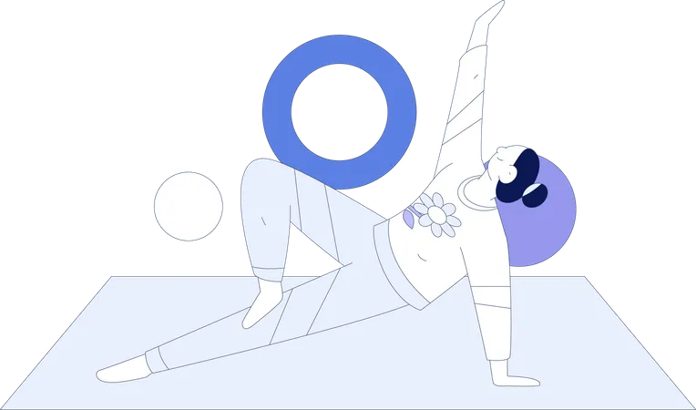 Mujer haciendo pose de yoga  Ilustración